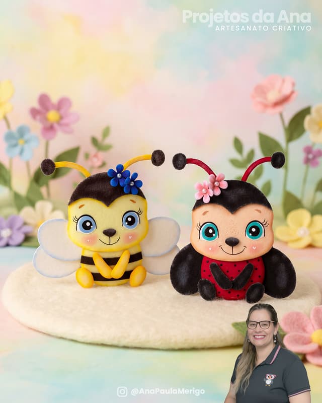 Aplique Abelha e Joaninha