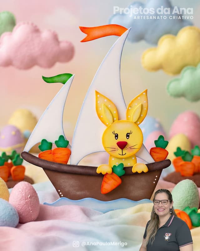 Aplique Barquinho de Páscoa - Imagem 1