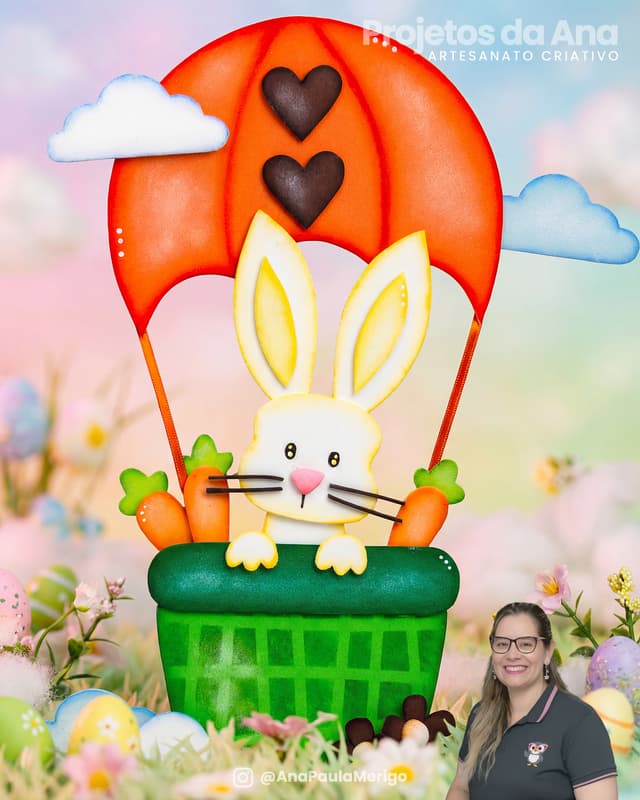 Aplique Coelhinho no Balão - Imagem 1