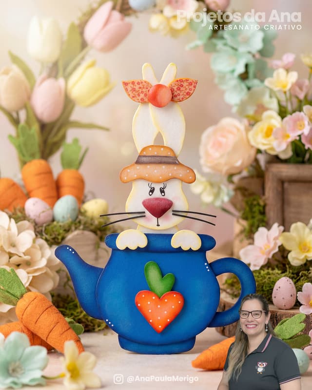 Aplique Coelhinho no Bule - Imagem 1