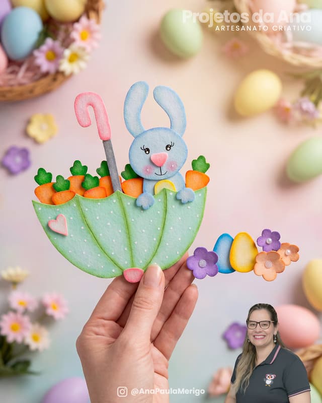 Aplique Coelhinho no Guarda Chuva - Imagem 2