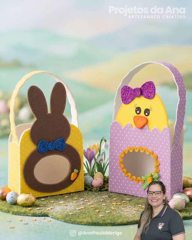 Capa do projeto Porta-Bombom Coelho e Pintinho