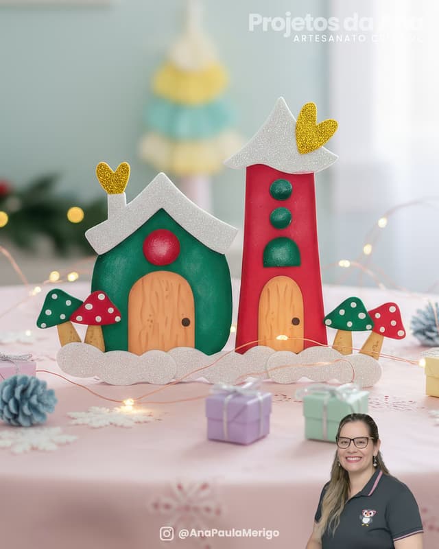 Capa do projeto Aplique Casinha de Natal Doce Lar