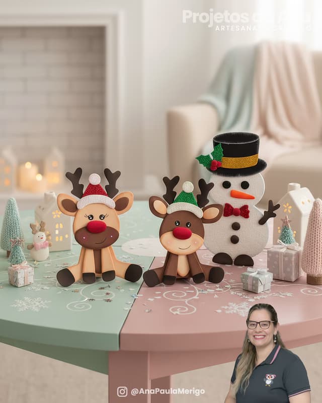 Capa do projeto Aplique Rena e Boneco de Neve