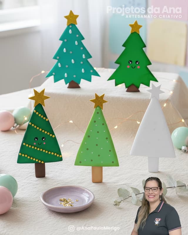 Capa do projeto Apliques Árvores de Natal Iluminadas