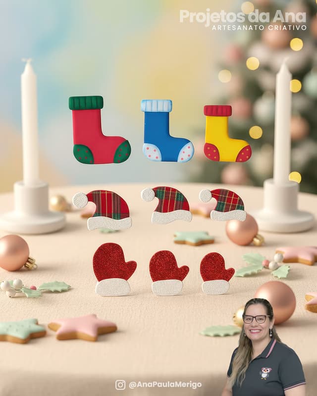 Capa do projeto Apliques Meia, Gorro e Luva de Natal