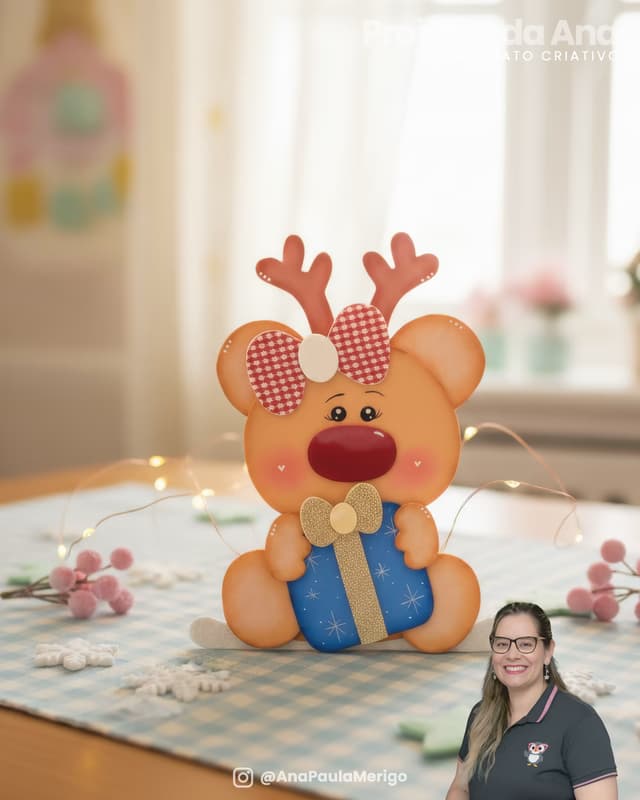 Imagem 1 do projeto Apliques Ursinhos de Natal