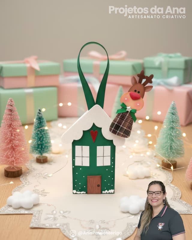 Imagem 1 do projeto Embalagem Casinha Papai Noel e Rena