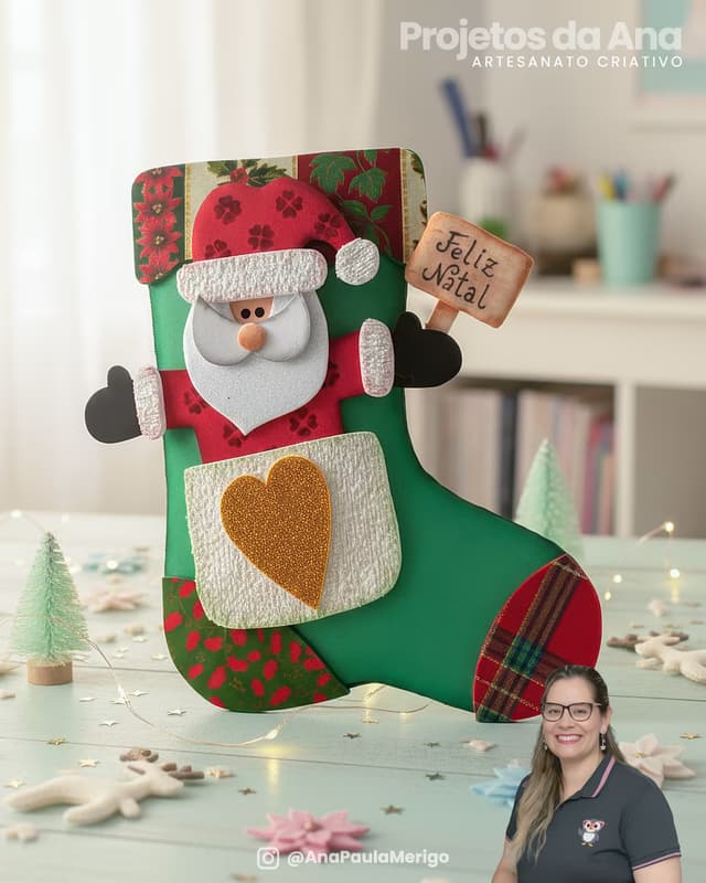 Capa do projeto Enfeite de Porta Bota do Papai Noel