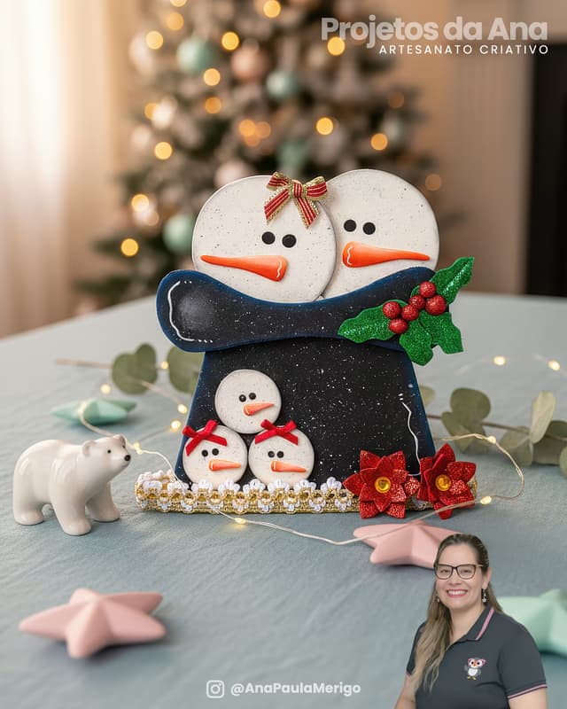 Capa do projeto Enfeite Família Boneco de Neve
