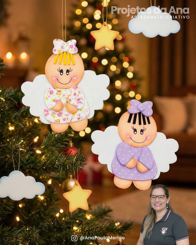 Imagem 1 do projeto Pingentes Papai Noel e Anjinho