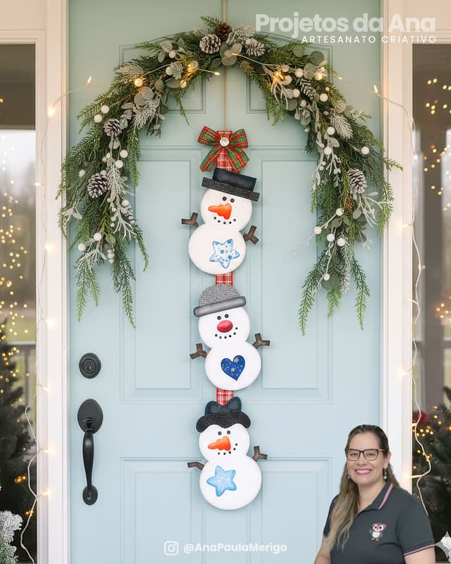 Capa do projeto Placa de Porta Trio Boneco de Neve