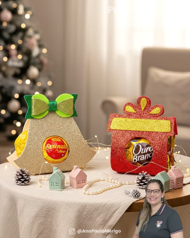 Capa do projeto Porta Bombom Presente e Sino de Natal