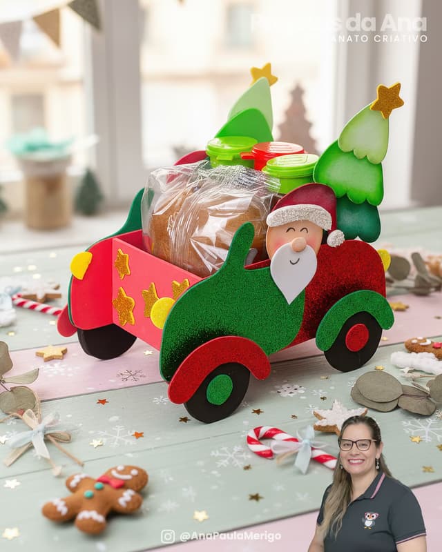 Capa do projeto Porta Mini Panetone Carro do Papai Noel