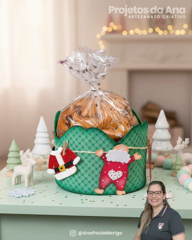 Capa do projeto Porta Panetone Varal do Papai Noel