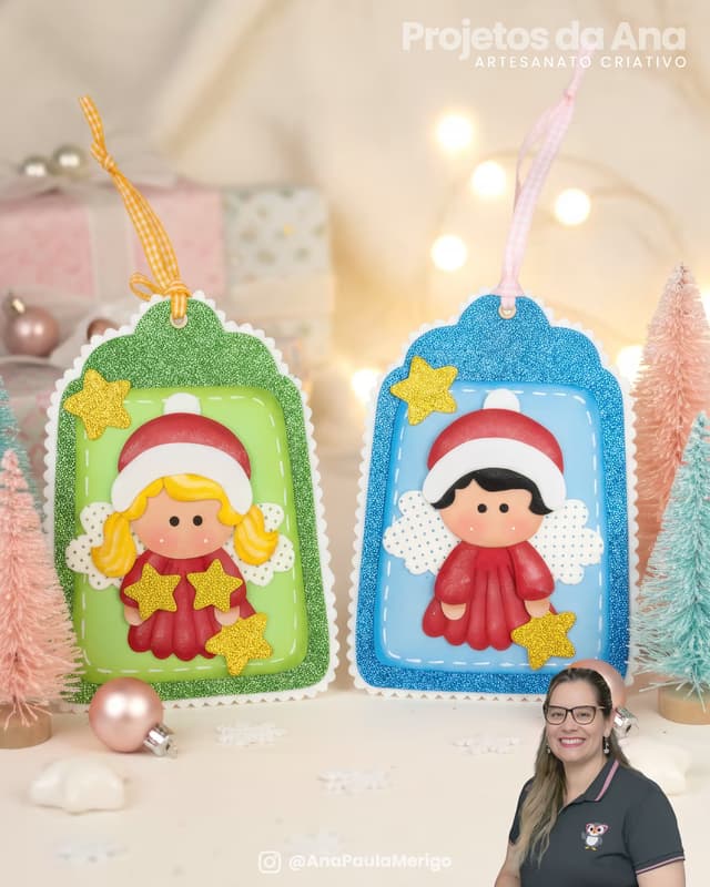 Imagem 1 do projeto Tag Anjinho com Árvore de Natal